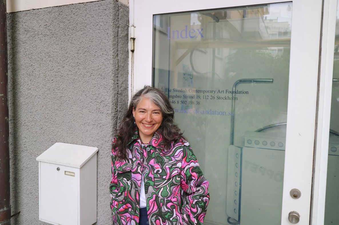 Övül Ö. Durmuşoğlu outside Index, June 2026. Image credit: Tony Karlsson Savci